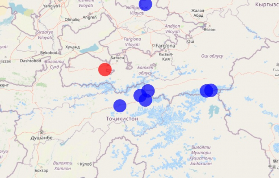 В Баткенской области произошло землетрясение