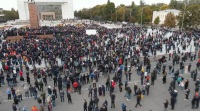 Столкновение сторонников Жапарова, Бабанова и Атамбаева. Запись с дрона (видео)