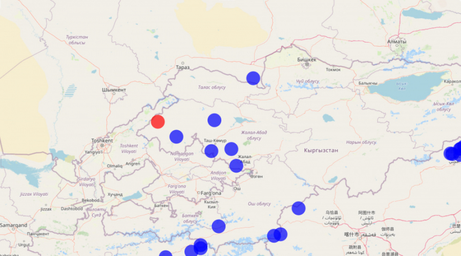 На юге Кыргызстана вчера произошло три землетрясения