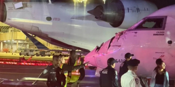 Два самолета столкнулись в аэропорту Нью-Йорка, есть пострадавший (видео)