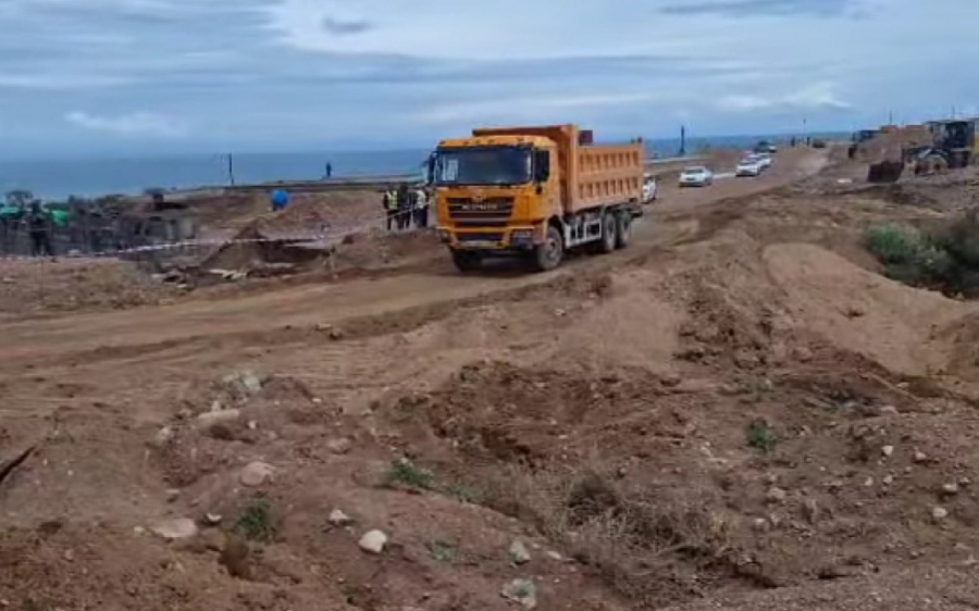 Разрушенный селем участок автодороги Балыкчи — Каракол восстановили