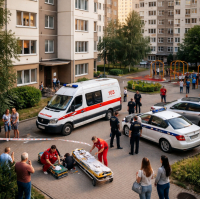 В Бишкеке из окна многоэтажки выпала женщина с двумя детьми