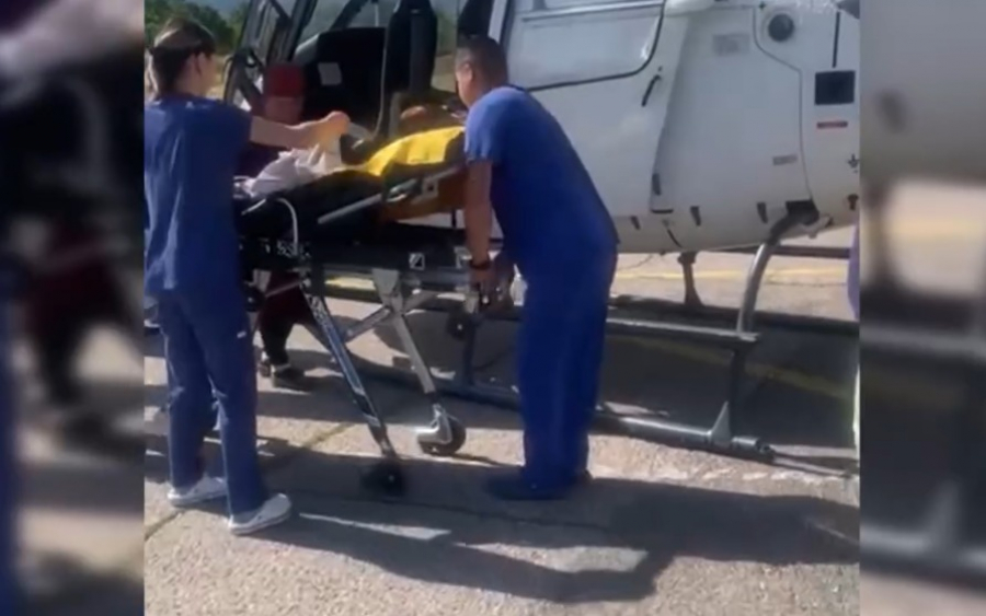 В Базар-Коргоне с пастбища на вертолете эвакуировали беременную женщину (видео)