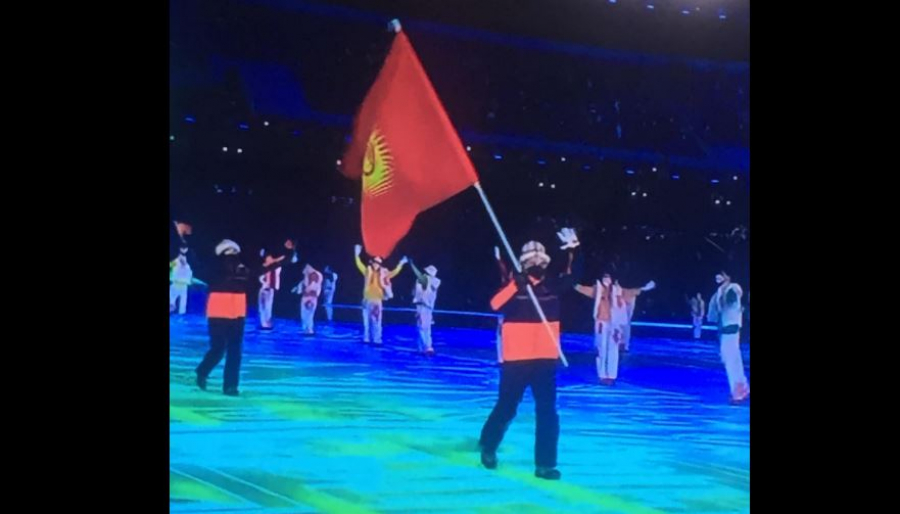 Максим Гордеев пронес флаг Кыргызстана на открытии Олимпийских игр (фото)