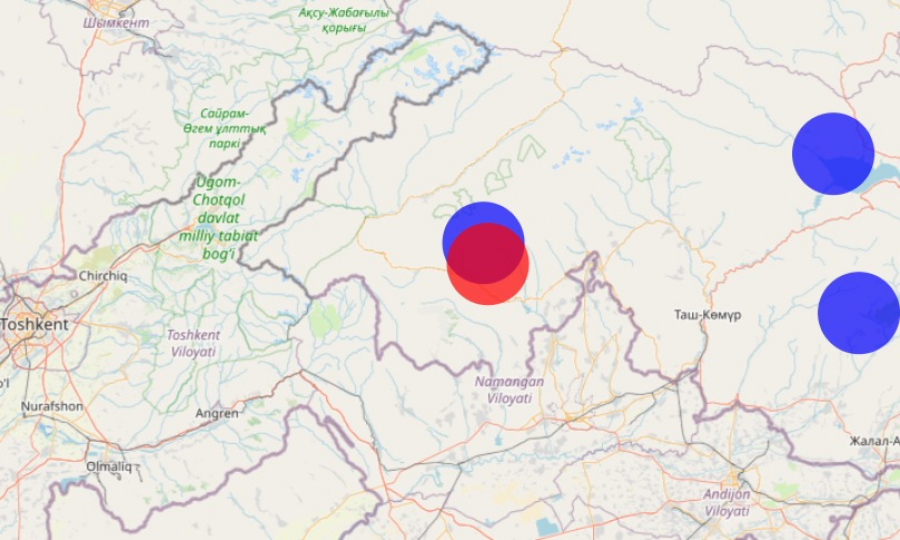В Джалал-Абадской области ночью произошло землетрясение