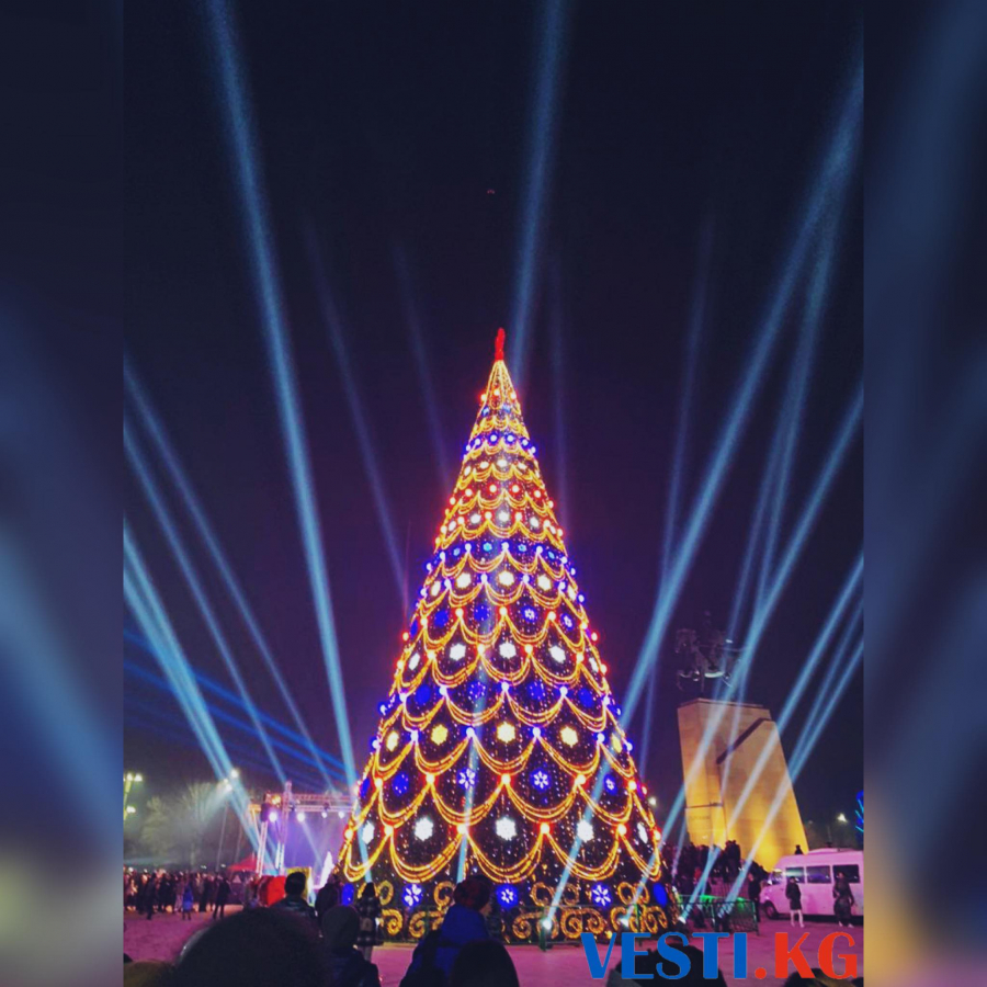 В Бишкеке зажгли главную новогоднюю елку (видео)