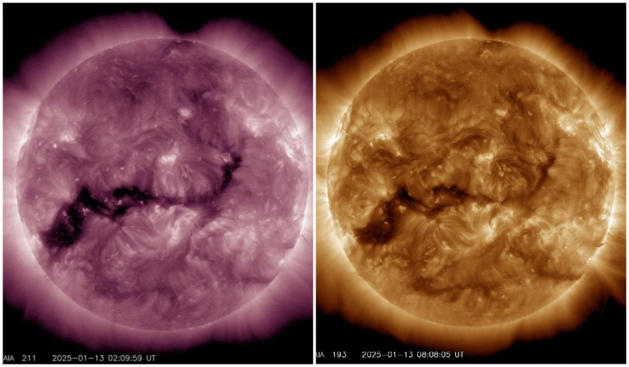 Вокруг Солнца образовалась огромная корональная дыра