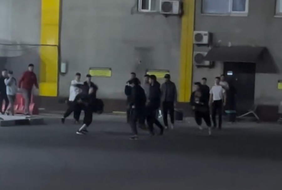 Бишкектеги Технопарк соода борборунун жанында массалык мушташ болду - видео